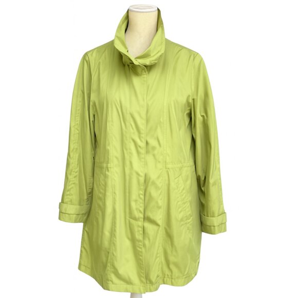 Alfani Women’s Rain Jacket Trench Chartreuse Y2K Lightweight Drawstring Size XL - Picture 4 of 13